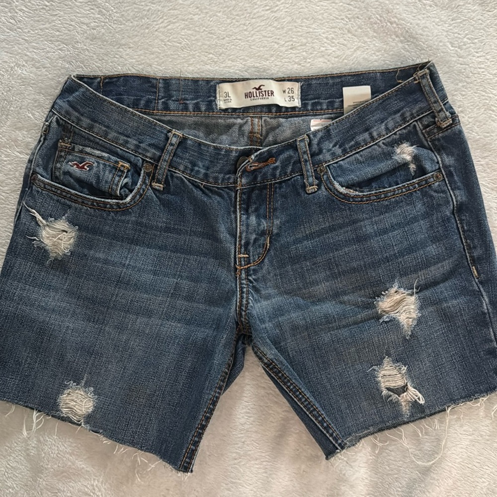 Hollister blue jean shorts